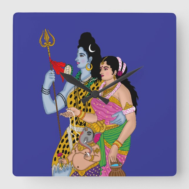 Shiv Parvati Wall Clock (Front)