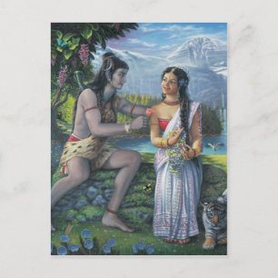 Shiva and Parvati - The All-Auspicious Couple Postcard