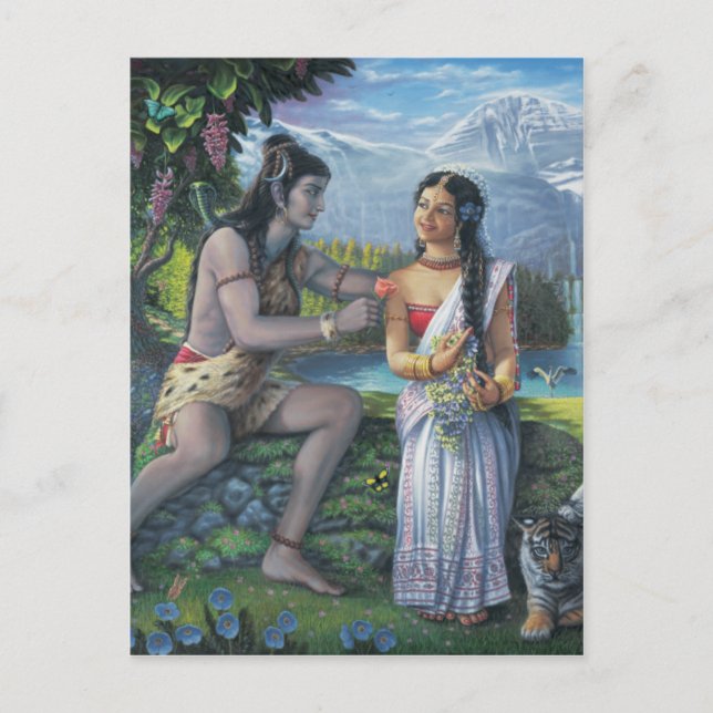 Shiva and Parvati - The All-Auspicious Couple Postcard (Front)