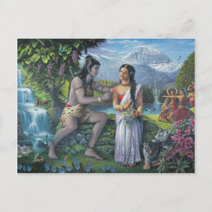 Shiva and Parvati - The All-Auspicious Couple Postcard
