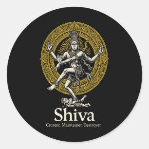 Shiva Creator Preserver Destroyer Nataraja Hindu V Classic Round Sticker