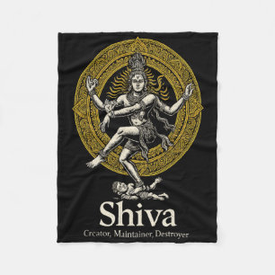 Shiva Creator Preserver Destroyer Nataraja Hindu V Fleece Blanket