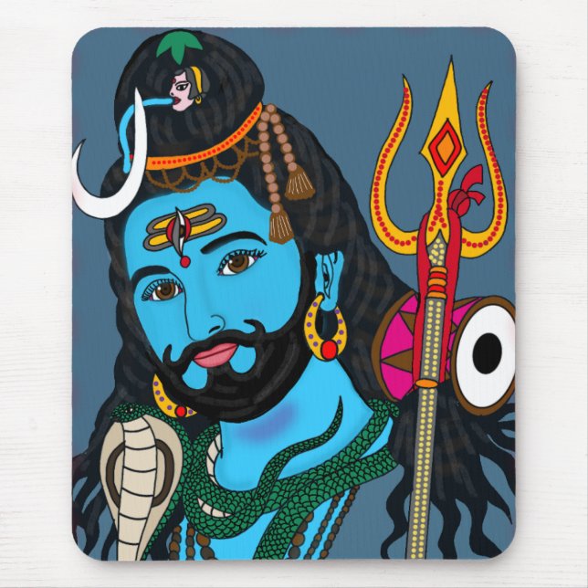 Shiva Face Stationery Mouse Mat (Front)