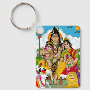 Shiva Family Keychain