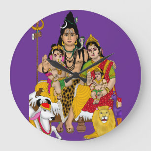 Shiva Family Wall Clock