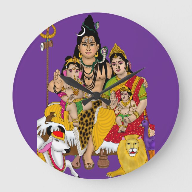 Shiva Family Wall Clock (Front)