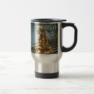 Shiva gold blue damask yoga Travel/Commuter Mug