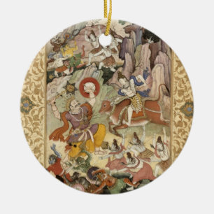 Shiva killing the Demon Andhaka, c.1585-90 Ceramic Tree Decoration