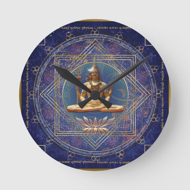 Shiva Mahamrityunjaya - Health, Peace & Prosperity Round Clock (Front)
