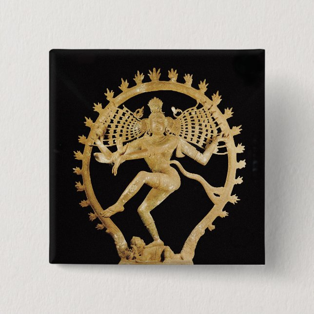 Shiva Nataraja 15 Cm Square Badge (Front)