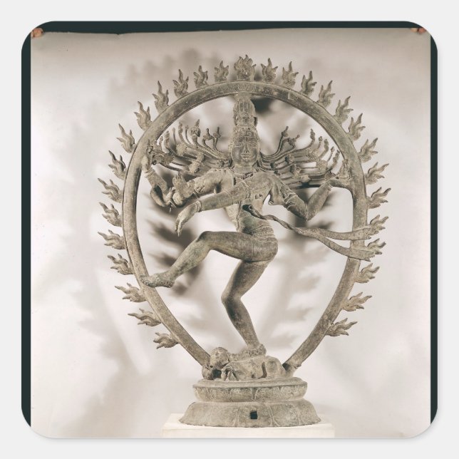 Shiva Nataraja, Dravidian Square Sticker (Front)