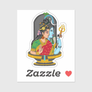 Shiva Parvati Divine Couple Sticker – Eternal Love