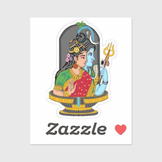 Shiva Parvati Divine Couple Sticker – Eternal Love (Sheet)