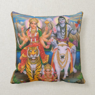 Shiva Parvati Ganesha pillow