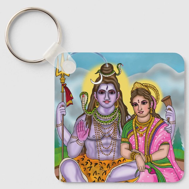 Shiva Parvati Keychain (Front)
