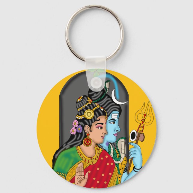 Shiva Parvati Keyring – Divine Couple of Eternal L (Front)