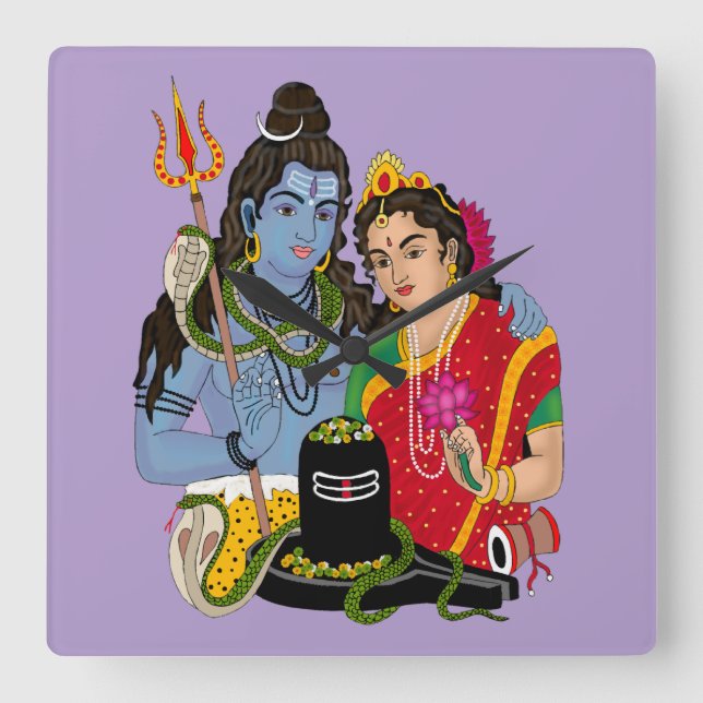 Shiva Parvati Wall Clock (Front)