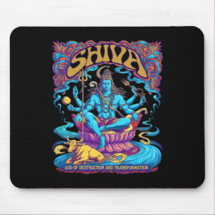 Shiva Print Hindu God Mens Womens Spiritual Tops Mouse Mat