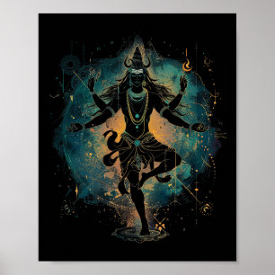 Shiva Spiritual Hindu God Tandava Dance Yoga Medit Poster