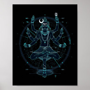 Shiva Spiritual Hindu God Tandava Dance Yoga Medit Poster