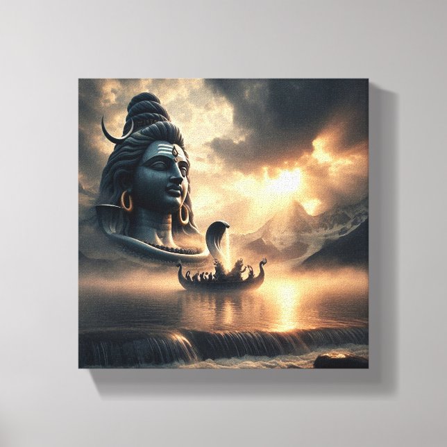 Shiva Tattoo Symbol: Divine Power and Serenity" Canvas Print (Front)