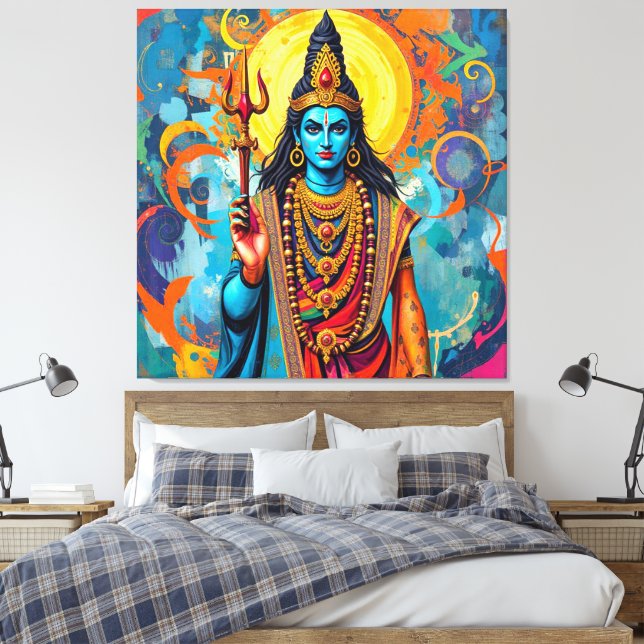 SHIVA THE DESTROYER CANVAS PRINT (Insitu(Bedroom))