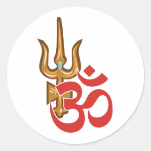 Shiva Trishula Classic Round Sticker