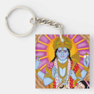 Shiva & Vishnu Keychain – Spiritual Combo Keyring
