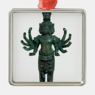 Shiva with many arms and heads, Angkor Metal Tree Decoration