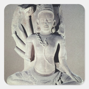 Shiva with ten arms, from Thap Banh It Temple, Square Sticker