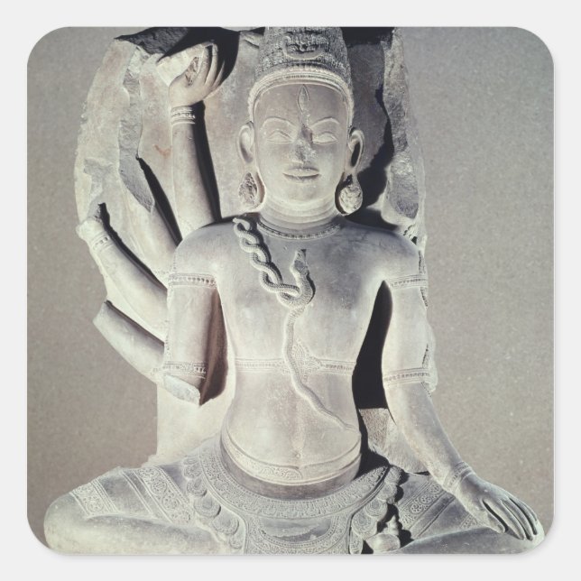 Shiva with ten arms, from Thap Banh It Temple, Square Sticker (Front)