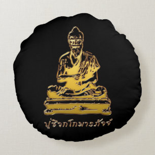 Shivago Komarpaj Buddha of Thai Massage Round Cushion