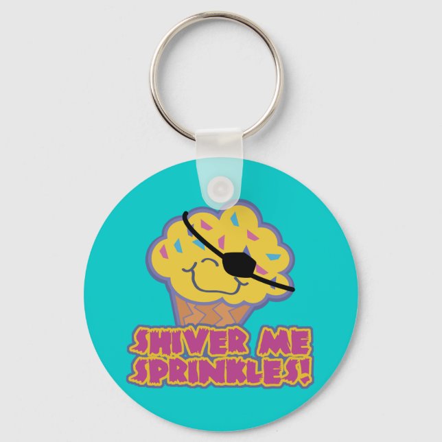 Shiver Me Sprinkles Pirate Cupcake Key Ring (Front)