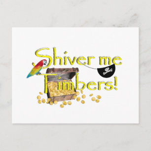 SHIVER ME TIMBERS! - Text w/Pirate Chest Postcard