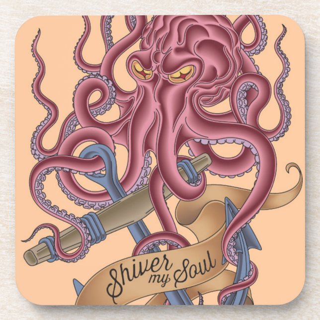 Shiver My Soul | Octopus Tatto Coaster (Front)