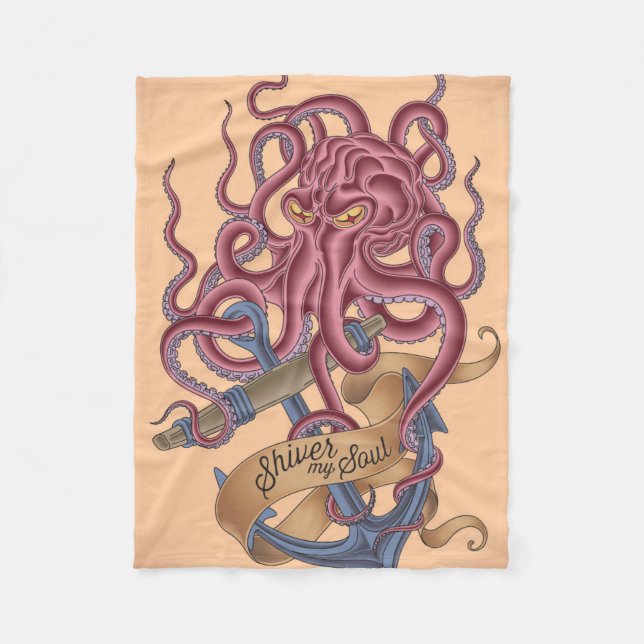Shiver My Soul | Octopus Tatto Fleece Blanket (Front)