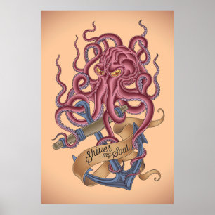 Shiver My Soul   Octopus Tatto Poster
