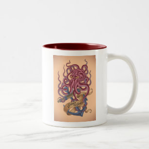 Shiver My Soul Octopus Tatto Two-Tone Coffee Mug