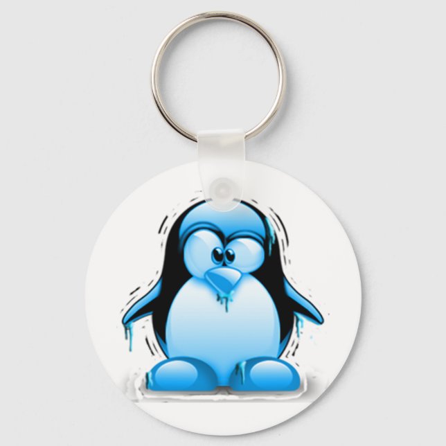 Shivering Cold Blue Tux Key Ring (Front)
