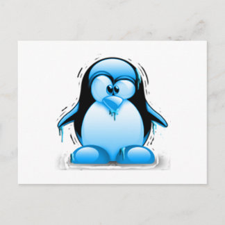 Shivering Cold Blue Tux Postcard