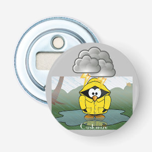 Shivering Rainy Day Penguin Thunder_Cove  Bottle Opener