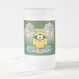 Shivering Rainy Day Penguin Thunder_Cove Frosted Glass Beer Mug
