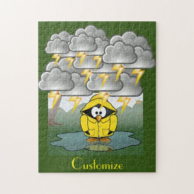 Shivering Rainy Day Penguin Thunder_Cove Jigsaw Puzzle (Vertical)