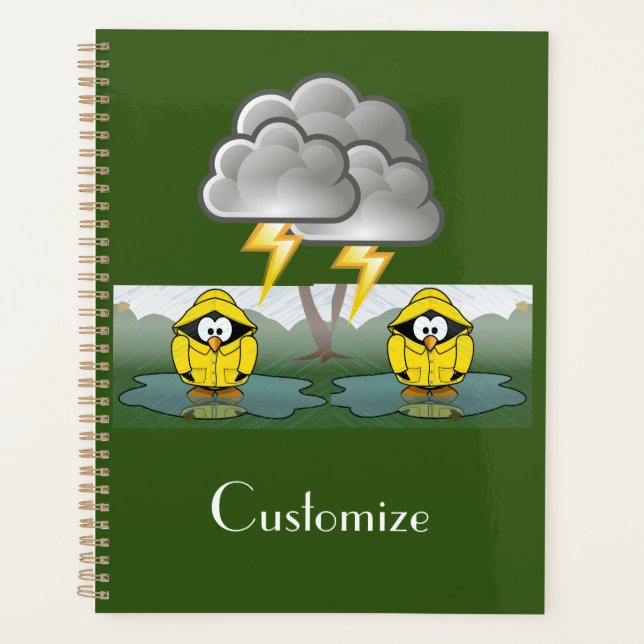 Shivering Rainy Day Penguin Thunder_Cove Planner (Front)