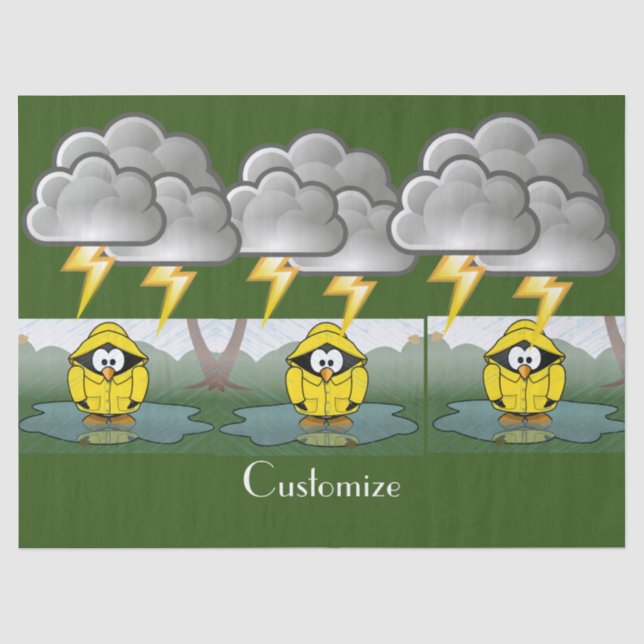 Shivering Rainy Day Penguin Thunder_Cove Tissue Paper (Front)