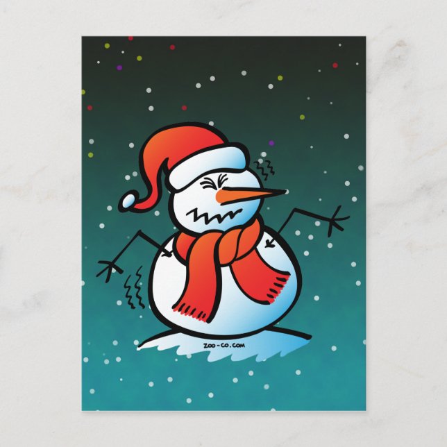 Shivering Snowman Postcard (Front)