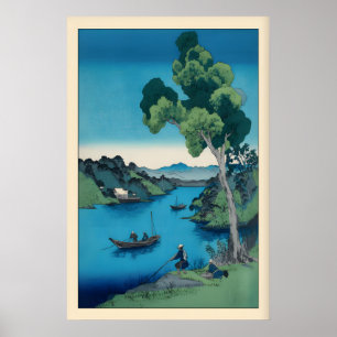 Shizuka na Minamo Print, Peaceful Bay Scene Poster