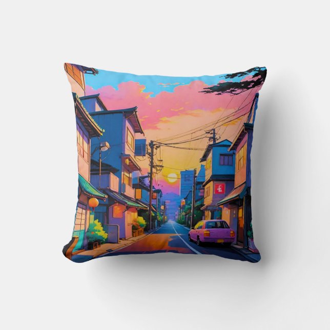 "Shizuka no Michi" (Quiet Street) Cushion (Front)