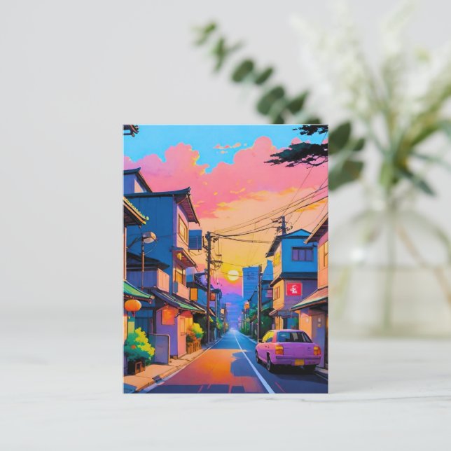 "Shizuka no Michi" (Quiet Street) Holiday Postcard (Standing Front)