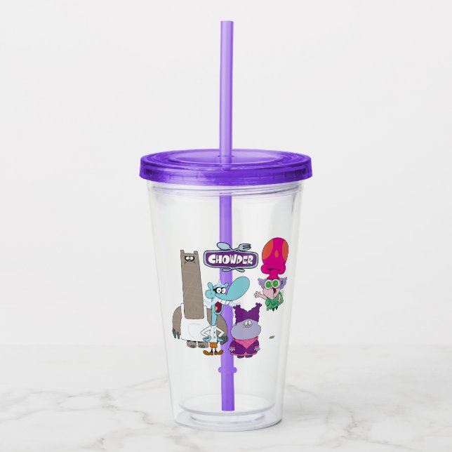 Shnitzel, Mung, Chowder, and Truffles Acrylic Tumbler (Front)